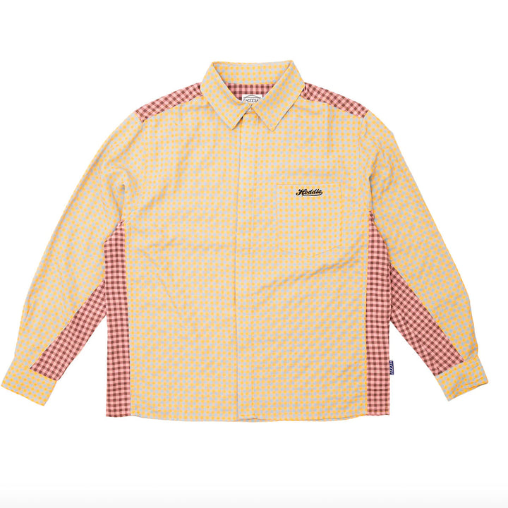 Hoddle Skateboards - Hoddle Tour L/S Shirt - Sand / Violet Check