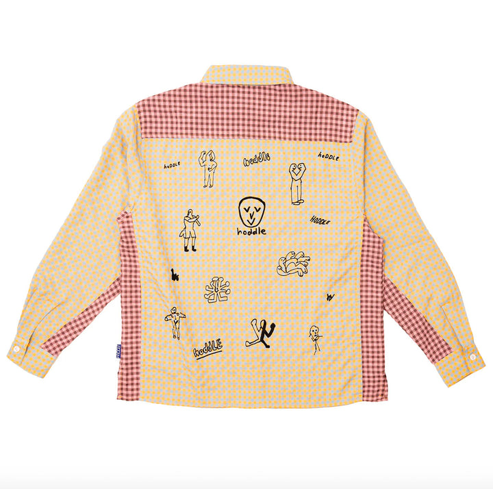 Hoddle Skateboards - Hoddle Tour L/S Shirt - Sand / Violet Check