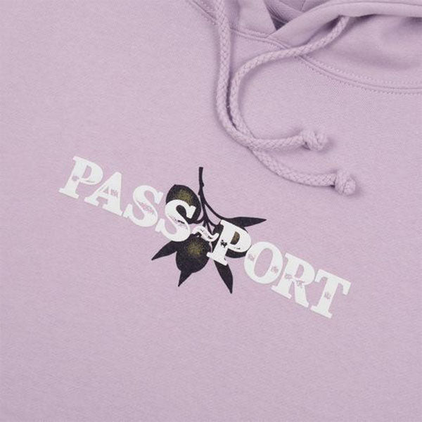 Passport - Olive Puff Print Hoodie - Lavender M